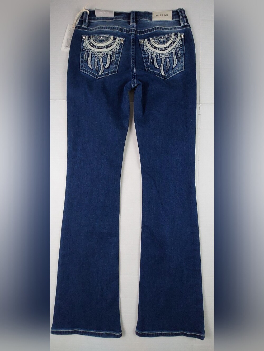 Miss Me Boot Cut Jeans Womens 28x34 (30x33.5) Dark Wash Dreamcatcher NWT $134